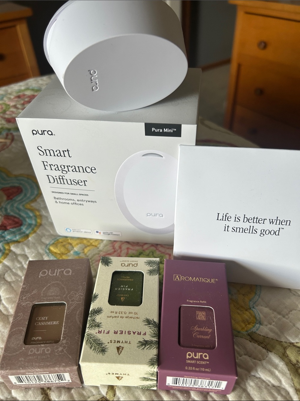 Pura mini diffuser + 3 scents